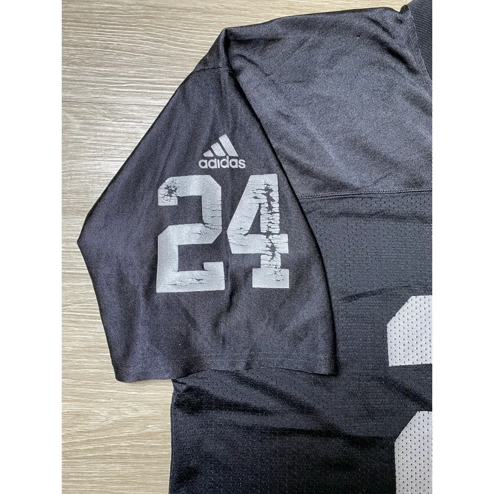 Men Size XL Vintage NFL Adidas Oakland Raiders Charles Woodson #24 Jersey Mesh